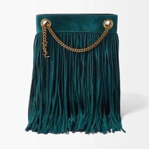 SAINT LAURENT Grace Fringed Suede Shoulder/crossbody Bag
